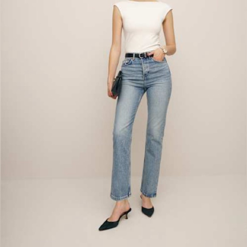 Cynthia Stretch High Rise Straight Jeans